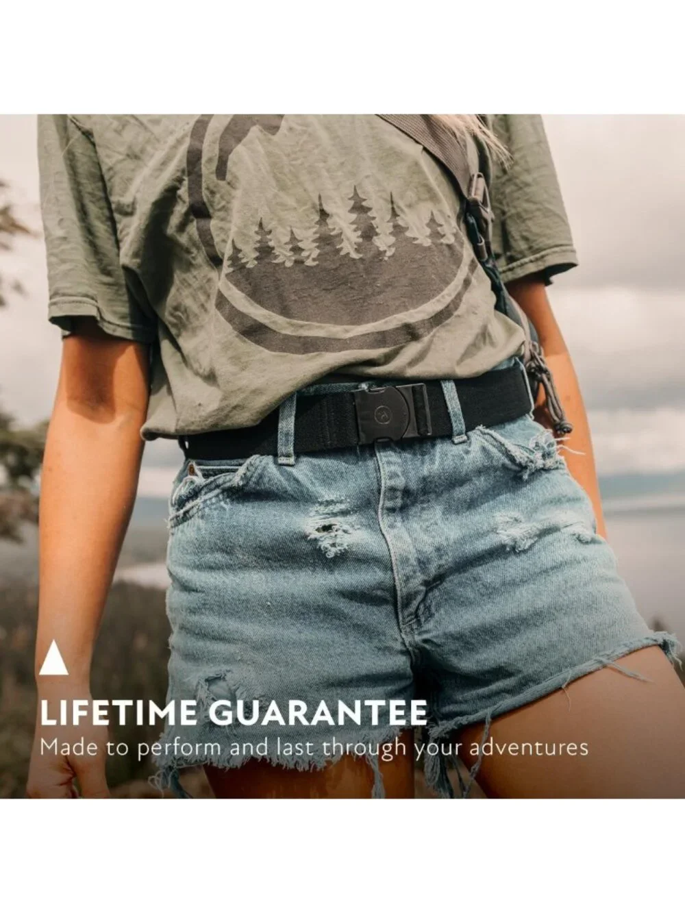 Unisex Adventure Belt - Heavy Duty Elastic, Travel-Friendly Non-Metal Buckle